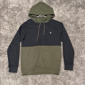 Volcom Two-Tone Black and Olive Hoodie